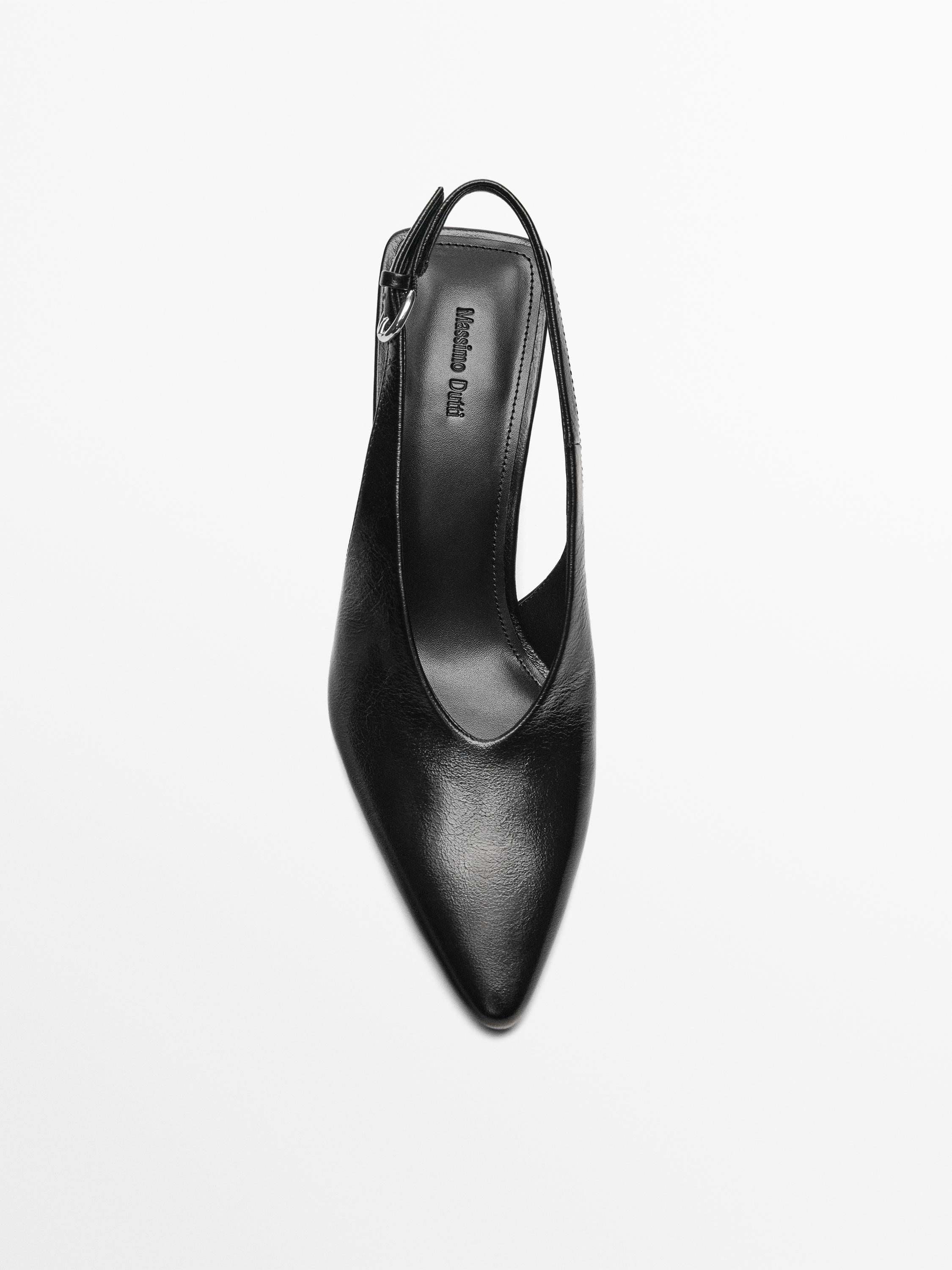 Leather high-heel shoes